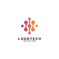 Best technology logo design template.Creative abstract symbol tech company