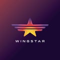 Colorful star with wings logo design vector Royalty Free Stock Photo