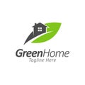 House with leaf logo design template.green house icon concept vector