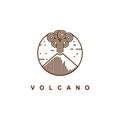 Mountain eruption logo design vector template