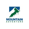 Mountain logo design in the square