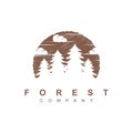 Forest tree logo design vector template Royalty Free Stock Photo