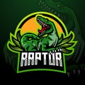 Raptor esport mascot logo design Royalty Free Stock Photo