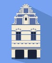 Vector illustration of blue colonial building