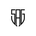 Letter S, A and G, SAG, SGA, GAS, GSA, AGS, ASG, logo, initial monogram line art design template