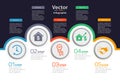 Flat design vector business infographic template with 5 steps