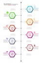 Timeline infographics design vector template with 8 options, steps