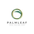 Palm leaf logo design template.luxury elegant palm tree symbol Royalty Free Stock Photo