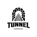 Rail with tunnel logo design template Royalty Free Stock Photo