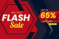 Modern Flash Sale 65 Percent Banner Template Royalty Free Stock Photo