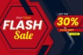 Modern Flash Sale 30 Percent Banner Template Royalty Free Stock Photo