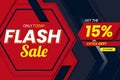 Modern Flash Sale 15 Percent Banner Template Royalty Free Stock Photo