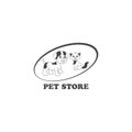 Cartoon pet shop logo design. modern logo design