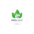 Leaf eco green. simple logo design concept template