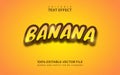 Banana text effext with yellow background Royalty Free Stock Photo