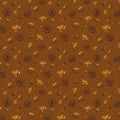 Pretty Autumn botanical seamless pattern repeat