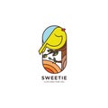 Sweetie bird logo illustration idea template