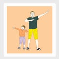 Like father like son with great style Royalty Free Stock Photo