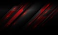 Abstract red metallic light cyber polygon slash on dark grey shadow design modern futuristic technology background vector Royalty Free Stock Photo