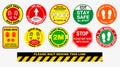 The Floor social distancing stickers or public health practices for covid-19 or health and safety protocols or new normal