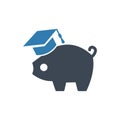 Piggy bank savings College, budget, education, finance, icon vector illustrator