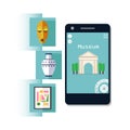 Vector illustration of online museum concept