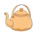 Cute Teapot vector Illustration with hand drawn doodle style