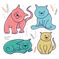 Cute and funny cat vector illustration