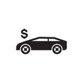 Auto loan car taxi transport invest dollar icon vector illustration