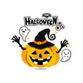 Halloween greeting card Vector Illustration. Royalty Free Stock Photo