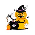 Halloween greeting card Vector Illustration. Royalty Free Stock Photo