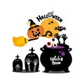 Halloween greeting card Vector Illustration. Royalty Free Stock Photo