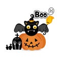 Halloween greeting card Vector Illustration. Royalty Free Stock Photo