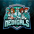 The mascot esport logo of the medical team fighting the corona virus Royalty Free Stock Photo