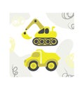 Cute Construction vehicles vector illustration, children`s vector illustrations Royalty Free Stock Photo
