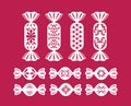 Sweet candy. Templates for laser cutting. Festive decorations. Vector