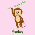 Animal Monkey Playing Card For Kids Cartoon Vector Royalty Free Stock Photo