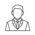 Businessman line icon, User symbol of man in business suit, Vector illustration.