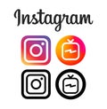Instagram and IGTV icon logo.Isolated on white background.