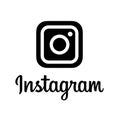 Instagram logo icon black & white.Isolated on white background. Royalty Free Stock Photo