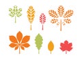 Autumn leaves. Set of templates for stencils
