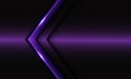 Abstract violet glossy arrow on dark hexagon mesh pattern design modern luxury futuristic background vector Royalty Free Stock Photo