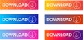 Colorful Download Button Vector Template Website