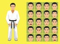 Manga Style Sport Taekwondo Cartoon Character Emotions