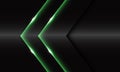 Abstract twin green glossy arrow direction on dark grey metallic design modern luxury futuristic background vector