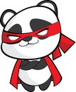 Super cute panda man use red costume superhero