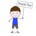 Thank You Doodle Stickman Illustration Vector Royalty Free Stock Photo