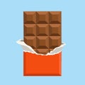 Chocolate bar vector illustratio, isolated on background Royalty Free Stock Photo