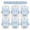 Cute Toilet Paper Characters With Various Expression