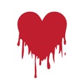Isolated vector illustration of a bleeding heart. Royalty Free Stock Photo